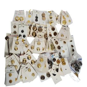 Vtg Mixed Carded Buttons Metal Shank Streamline Costume Maker Crafts Sewing